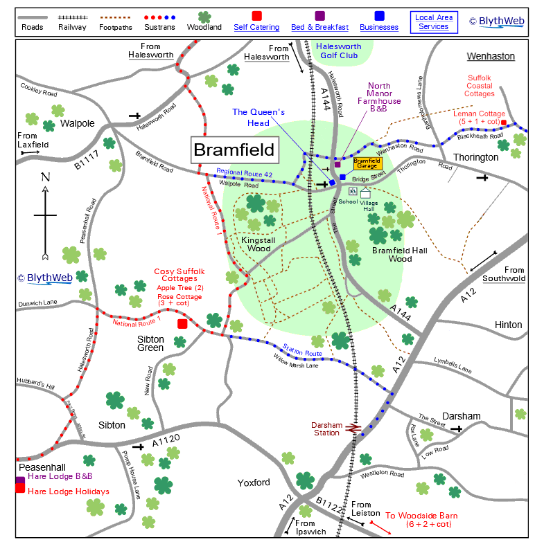 Bramfield and the surrounding area